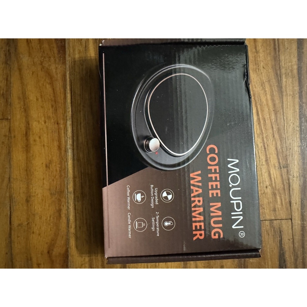Moupin Coffee Mug Warmer TB-019 18W Electric Black Wood Grain 2 Settings